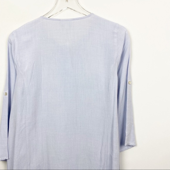 J. Jill Blue Embroidered Long Tunic Dress Small - Picture 4 of 7